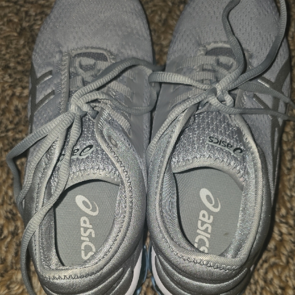 Asics Silver and Blue Athletic Shoes - Picture 4 of 9